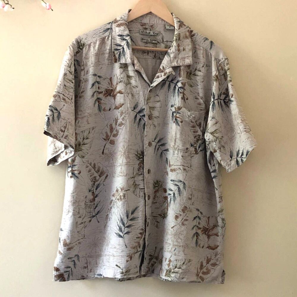 Batik Bay Shirt Silk Short Sleeve Size XL